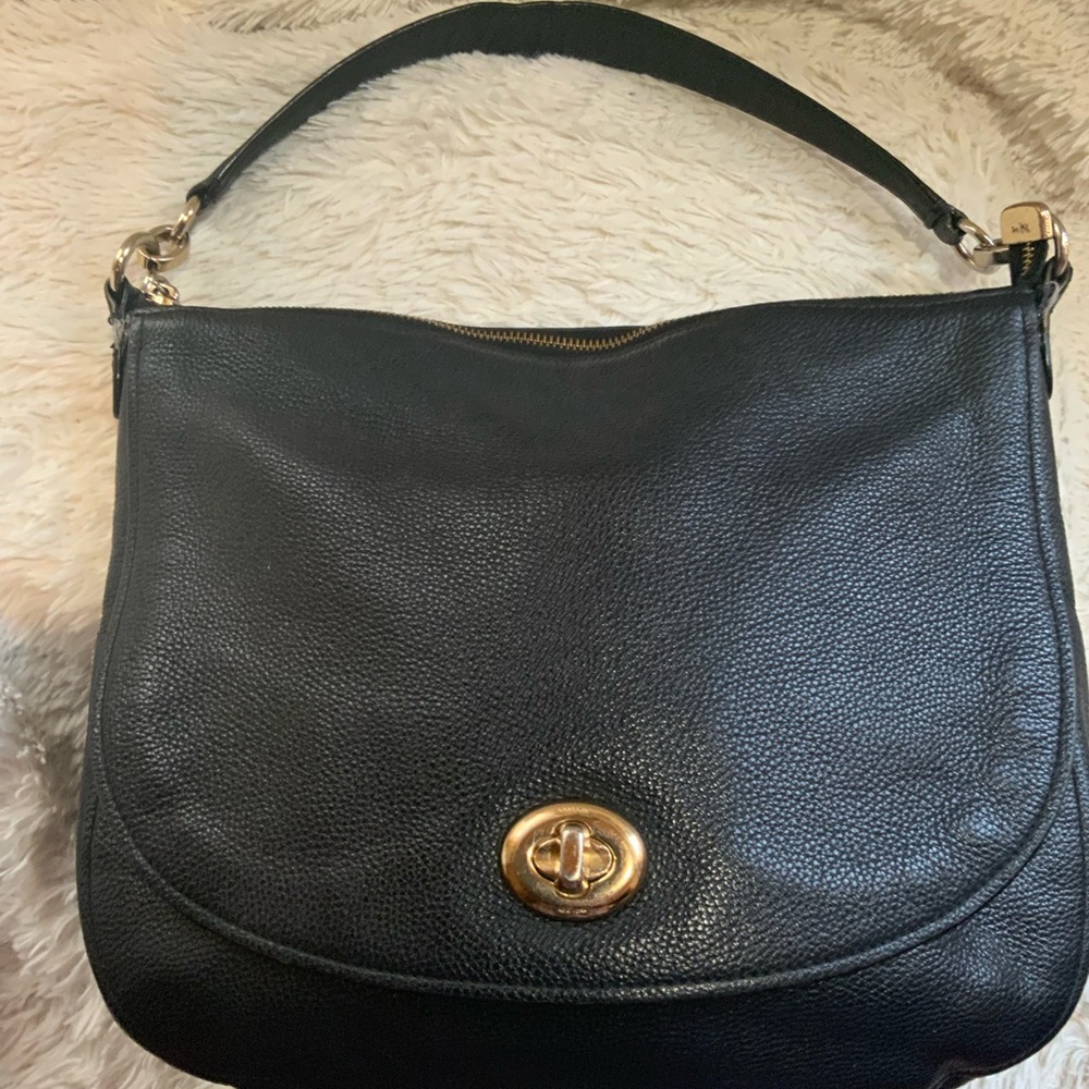Coach  Black Leather Pocket Hobo